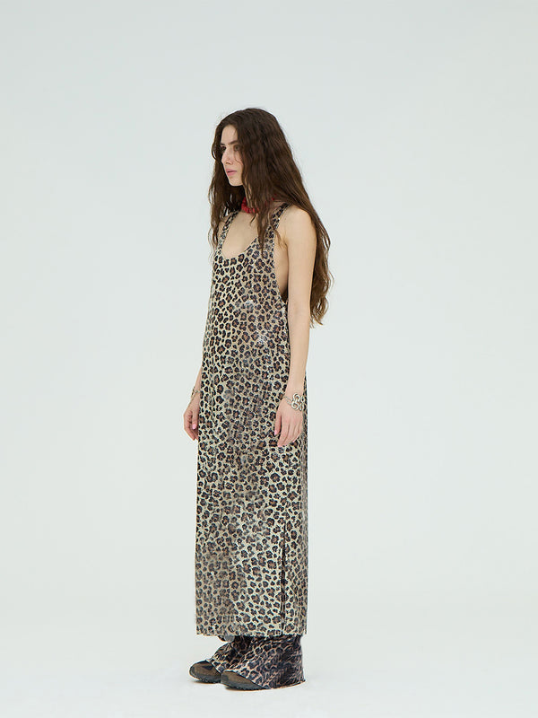 LEOPARD SEQUIN MAXI DRESS