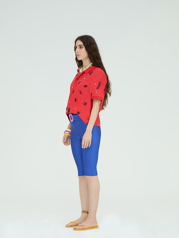 NAVY MIDI TIGHTS