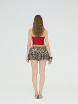 LEOPARD SEQUIN BALLOON MINI SKIRT