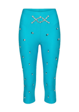 Blue Argyle Embroidery Tights