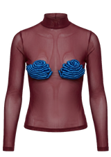 Amaranth Red Longsleeve Spiral Design top