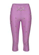 Pink Argyle Embroidery Tights