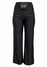 Black Pocket Belt Pants