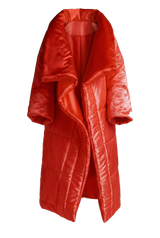 Red Quilted Blanket Coat