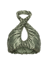 Sea Kelp Gathered Yorgan Halter Neck Top