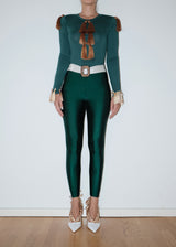 Dark Green - White Yorgan Maxi Tights
