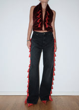 Black Fringe Jeans