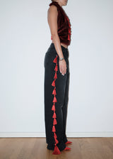 Black Fringe Jeans