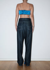 Dark Blue Fringe Jeans