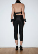 Black Multi Crystal Belt Tights