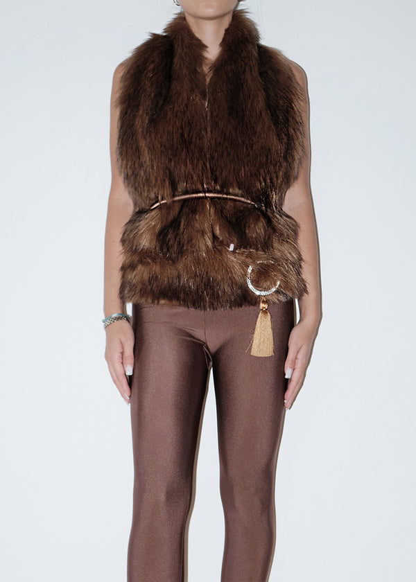 Brown Monno Fur Top