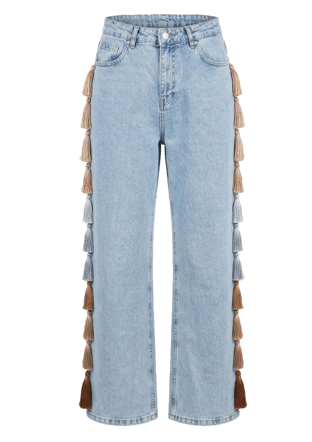 Light Blue Fringe Jeans – CULT FORM