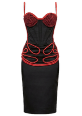 Exclusive Black-Red Satin Dress