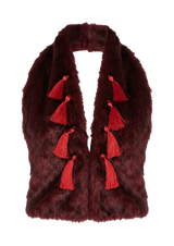 Burgundy Monno Fur Top