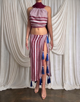 Pesthemal Burgundy Fringe Skirt