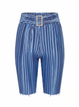BABY BLUE PLEAT BIKER TIGHTS