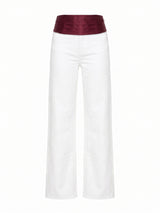 Cummerbund White-Burgundy Jeans
