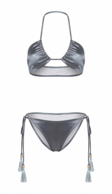 Indigo Satin Bikini Set