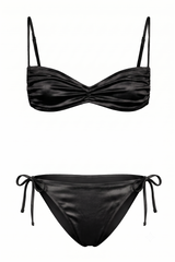 Black Satin Bikini Set