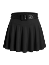 BLACK MINI YORGAN BELT SKIRT