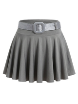 GRAY MINI YORGAN BELT SKIRT