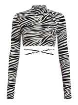 ZEBRA OPENED BACK CROP Top