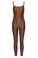 BROWN STRIPED MIDI BODYSUIT