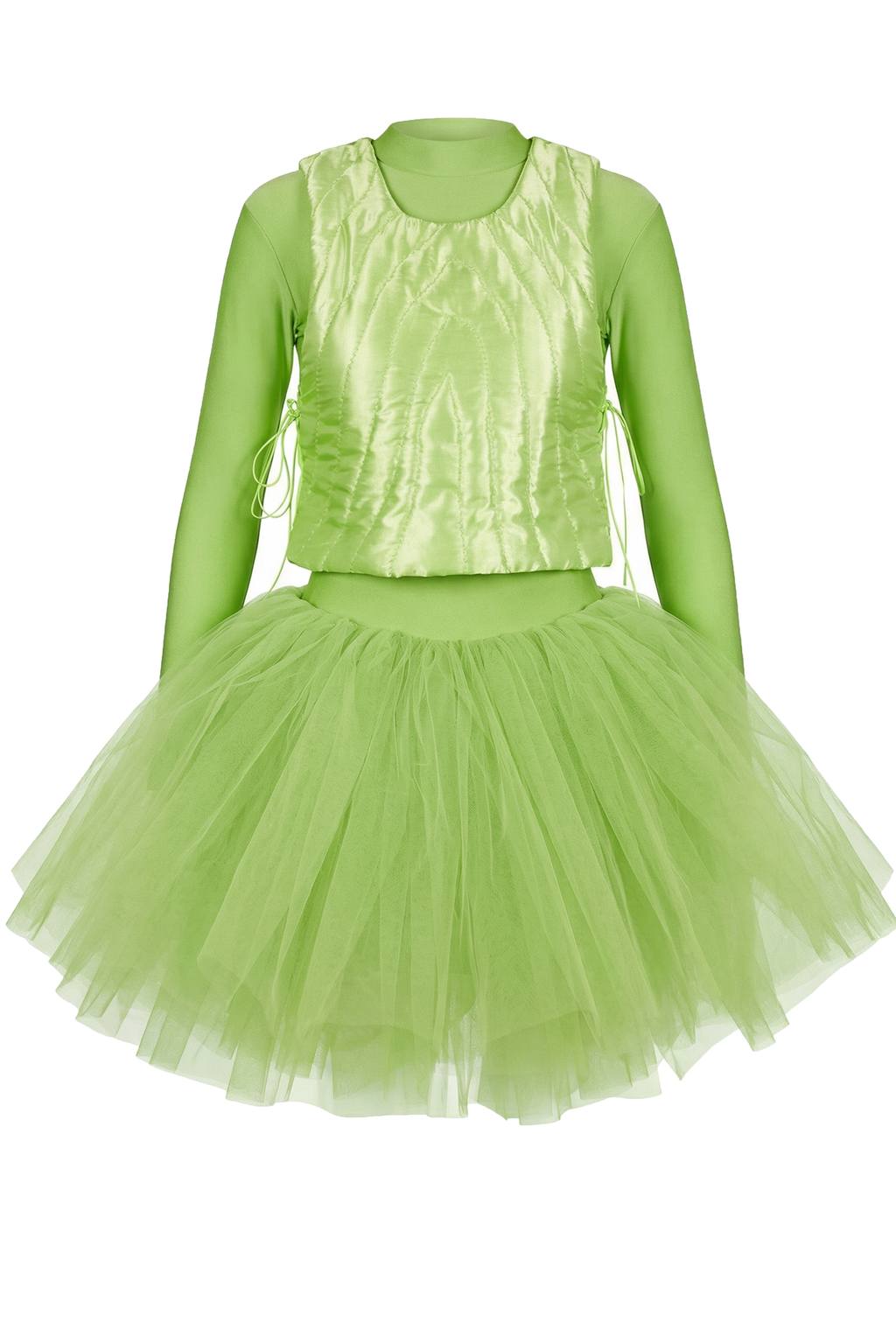 neon green tulle dress Milla Women's Strapless Puffy Midi Tulle Dress