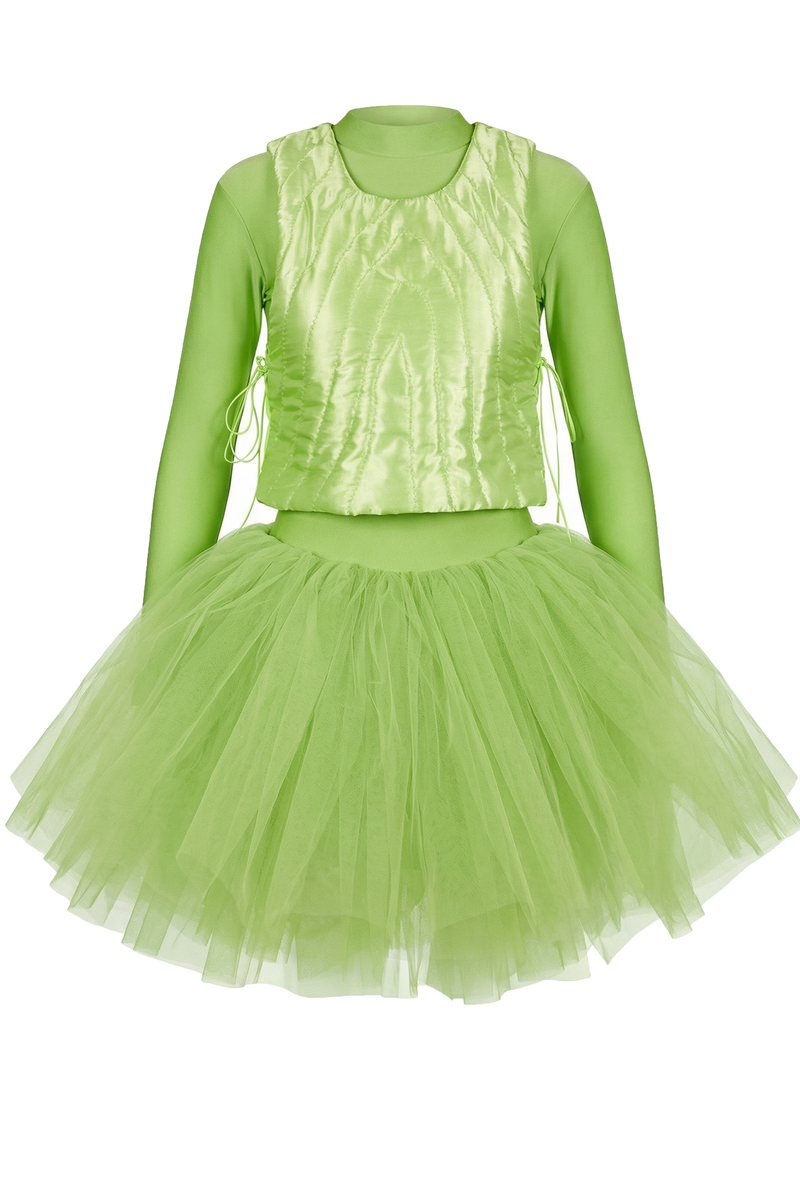 NEON GREEN LETTUCE DRESS CULT FORM NEON GREEN LETTUCE DRESS CULT FORM