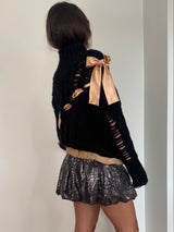 Grey sequin knit dress