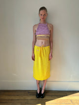 Yellow sequin Midi Skirt
