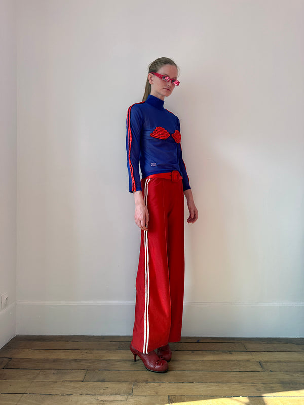 Red Yorgan Belt Pants