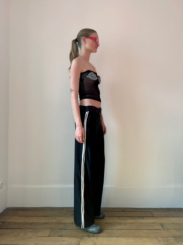 Black Yorgan Belt Pants