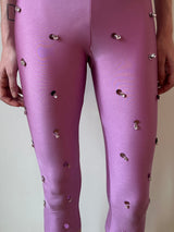 Pink argyle embroidery tights