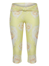 Yellow Flower Midi Shorts