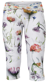 White Flower Midi Shorts