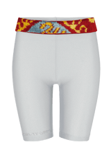 WHITE VELVET BELT TIGHTS