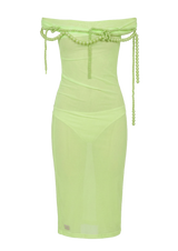 Lime Transparent Pearlwork Dress