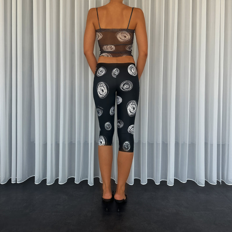 Black Polka-dot Midi Shorts