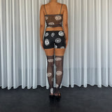 Black Polka-dot Mini Shorts