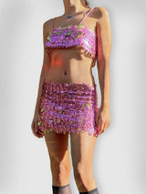 PINK SEQUIN SKIRT