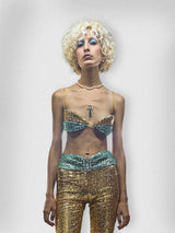 GOLD SEQUIN OYSTER BRA
