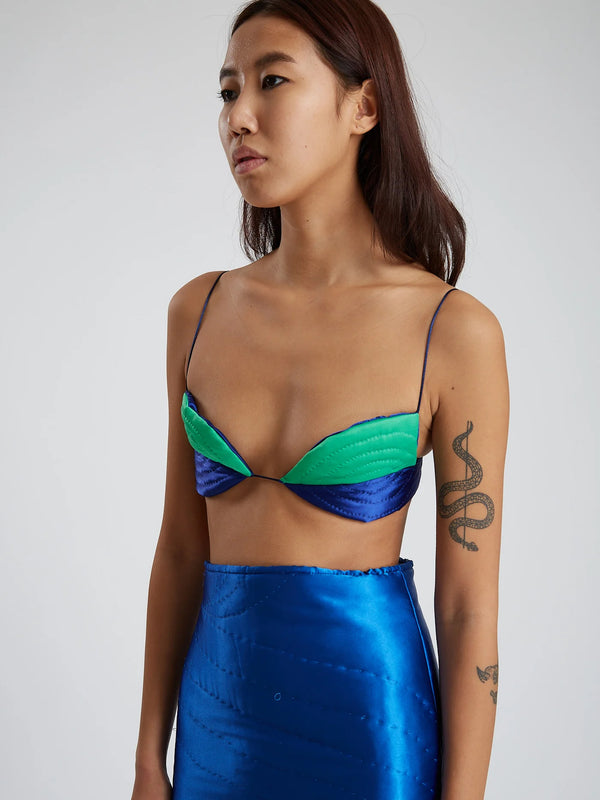 DARK BLUE-GREEN OYSTERS YORGAN BRA