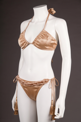 Nude Satin Pearlwork Bikinis
