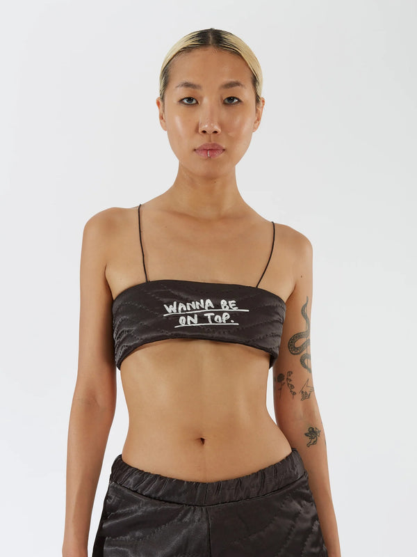 “WANNA BE ON TOP” Black Yorgan Bra
