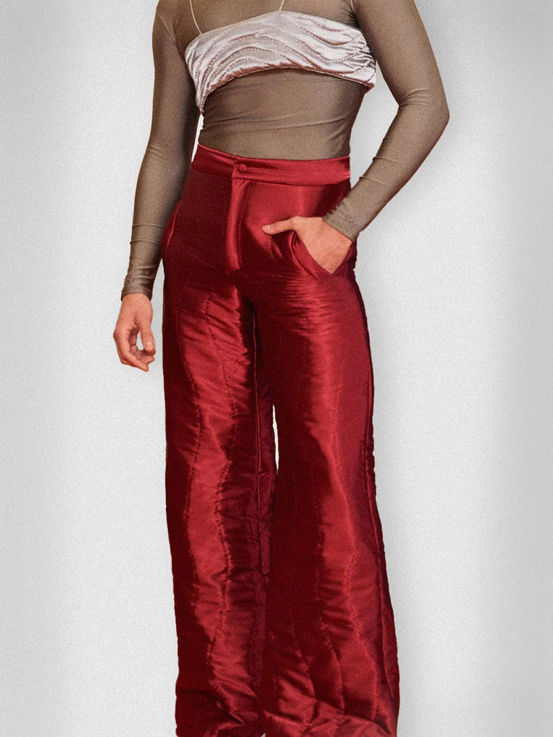 BURGUNDY YORGAN PANTS
