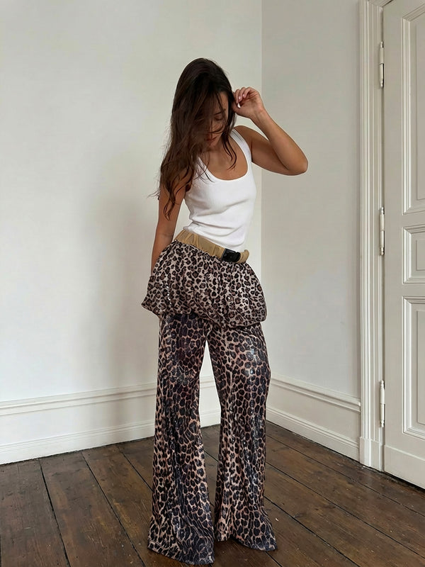Leopard sequin ballon pants