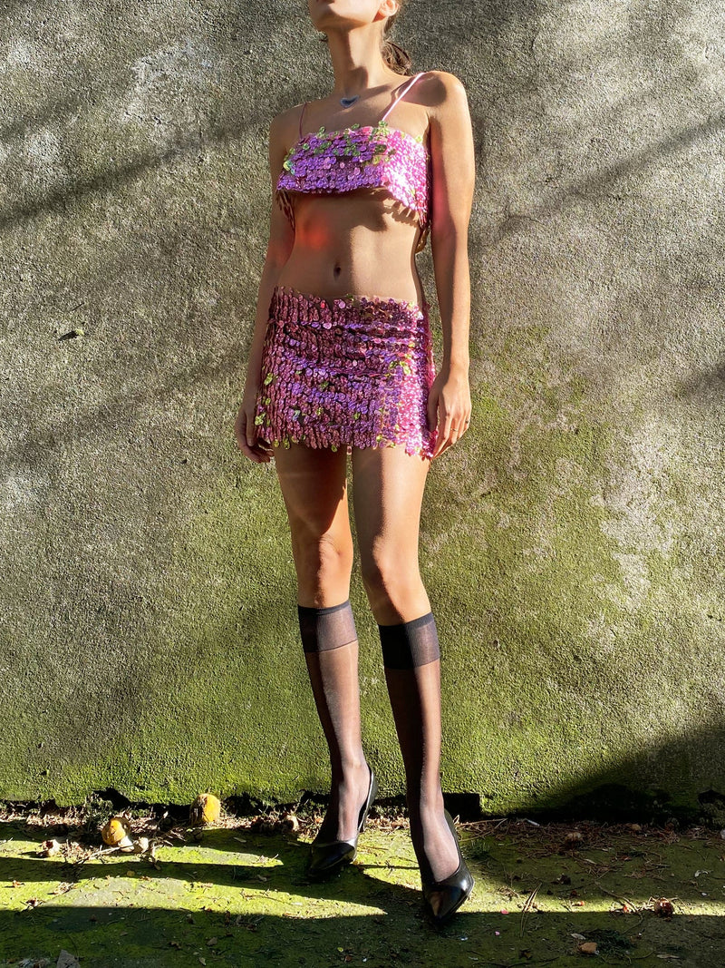 PINK SEQUIN SKIRT