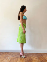 NEON GREEN PLEAT SKIRT