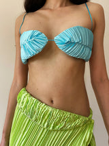 TURKISH TURQUOISE PLEAT OYSTER BRA
